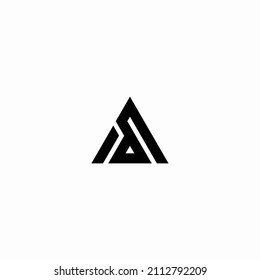 Letter AD,DA triangle logo design vector