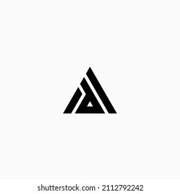 Letter AD,DA triangle logo design vector