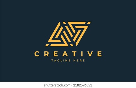 Letter AD,DA triangle logo design vector
