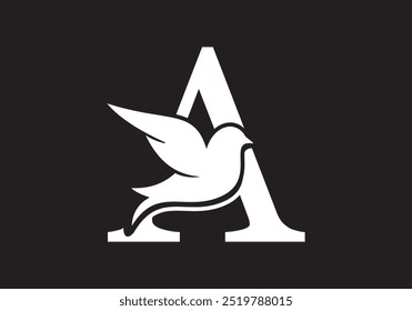 letter A and added by birds logo design for your business