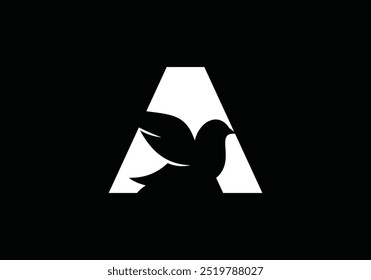 letter A and added by birds logo design for your business