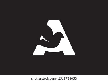 letter A and added by birds logo design for your business
