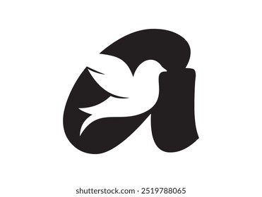 letter A and added by birds logo design for your business