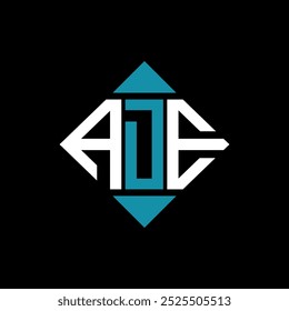 Buchstabe ADE quadratisches Logo Design, Vektorgrafik-Vorlage. ADE Rechteck Diamant-Logo-Design.
