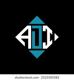 Plantilla de Ilustración vectorial de diseño de logotipo cuadrado ADI de letra. ADI rectángulo de diseño de logotipo de diamante.
