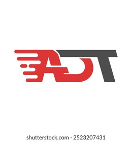 Letter ADT fast symbol design vector
