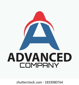 logotipo del vector de avance de letra. logotipo de espacio negativo.
