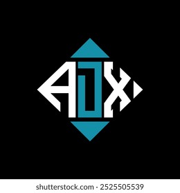 letter ADX square logo design vector illustration template. ADX rectangle diamond logo design.
