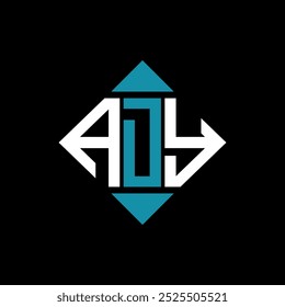 letter ADY square logo design vector illustration template. ADY rectangle diamond logo design.
