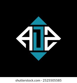 letter ADZ square logo design vector illustration template. ADZ rectangle diamond logo design.
