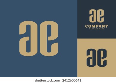 Letter AE Ambigram Modern Logo Design, vector template