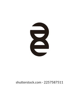 Letra ae círculo, símbolo geométrico combinado vector logotipo simple