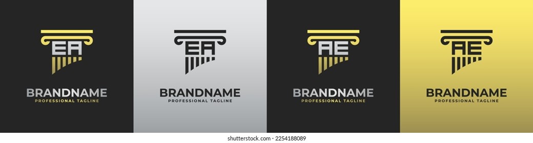 Letter AE or EA Lawyer Logo, suitable for any business related to lawyer with AE or EA initials.