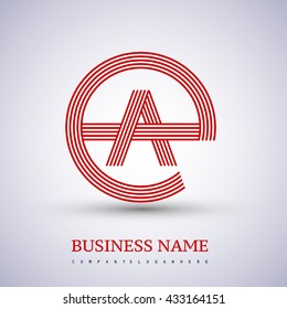 Letter AE or EA linked logo design circle G shape. Elegant red colored, symbol for your business name or company identity