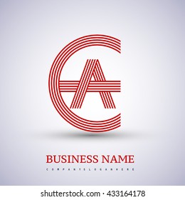 Letter AE or EA linked logo design circle G shape. Elegant red colored, symbol for your business name or company identity