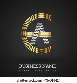 Letter AE or EA linked logo design circle G shape. Elegant gold and silver colored, symbol for your business name or company identity.