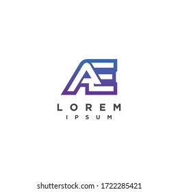 Letter AE EA Logo design vector template. Luxury Fashion Technology Finance Typeface Logotype. Font concept icon design template elements.