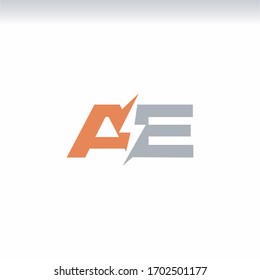 letter a&e electric logo design