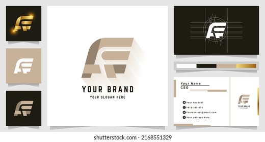 Letter AE or FE monogram logo with business card design