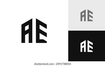 Letter AE with house shape logo design