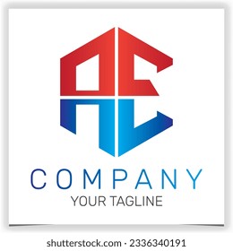 letter AE initial hexagon logo icon premium elegant template vector eps 10