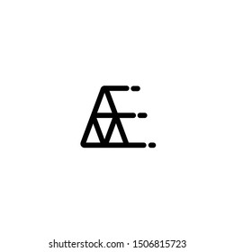Letter AE line logo design template