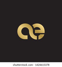 Letter ae linked lowercase logo design template elements. Gold letter Isolated on black  background. Suitable for business, consulting group company.