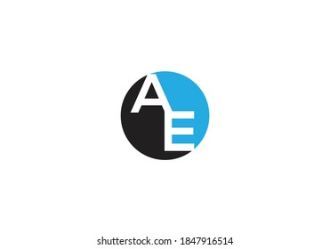 Plantilla de vectores de diseño de logotipo AE de carta.