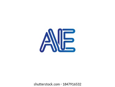 Plantilla de vectores de diseño de logotipo AE de carta.