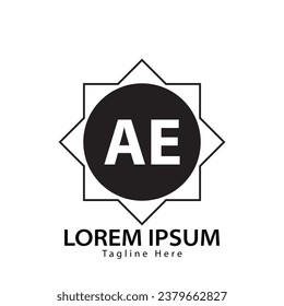 letter AE logo. A E. AE logo design vector illustration for creative company, business, industry