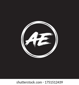 Icono de logotipo de carta AE planilla de diseño plano y vectorial.

