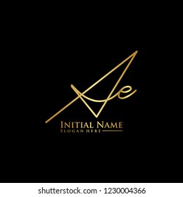 Letter Ae Logo. Initial Letter Design Vector Luxury Colors