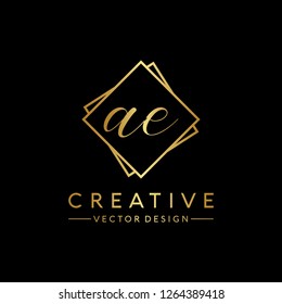 Letter AE Logo. Initial Letter Design Vector Luxury Colors