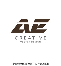 Letter AE Logo. Initial Letter Design Vector Luxury Colors