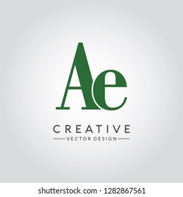 Letter Ae Logo. Initial Letter Design Vector Luxury Colors