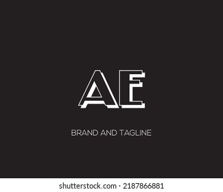 Logo de la carta AE. Letra inicial Diseño Vector Colores de lujo