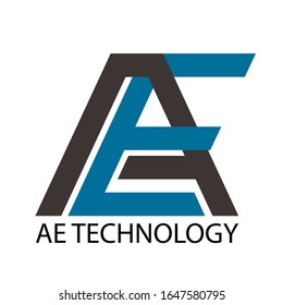 Símbolo del logotipo de la carta AE. Logotipo del monograma inicial. Letra inicial AE Logotipo nombre empresa color azul y gris vector de diseño