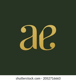 Letter AE Minimalist Initial. Letter EA  Ambigram Modern and Elegance Logo Design svg