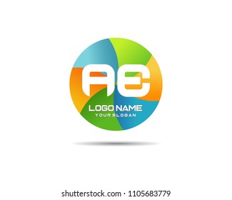 Letter AE Modern Shape Logo Design Template Element