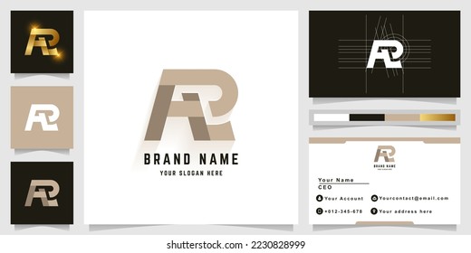Letter Ae or PL monogram logo with business card design