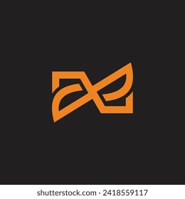 carta es un vector de logotipo lineal geométrico simple enlazado 