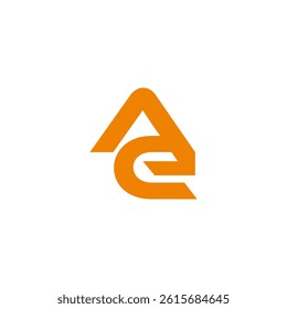 letter ae simple linked triangle geometric logo vector 