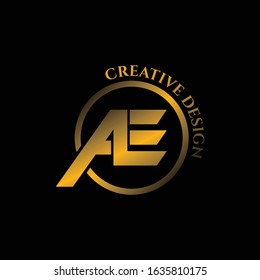 Letter AE simple logo design vector