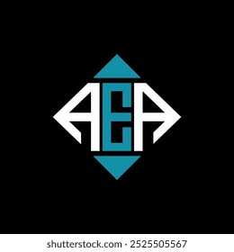 letter AEA square logo design vector illustration template. AEA rectangle diamond logo design.
