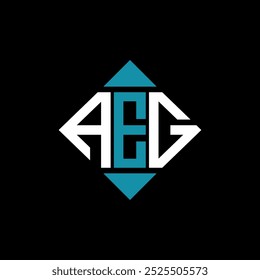 Plantilla de Ilustración vectorial de diseño de logotipo cuadrado AEG. Diseño de logotipo de diamante rectángulo AEG.
