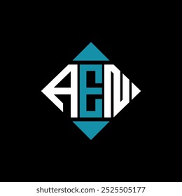 letter AEN square logo design vector illustration template. AEN rectangle diamond logo design.
