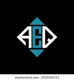 letter AEQ square logo design vector illustration template. AEQ rectangle diamond logo design.
