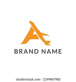 Letter A aeroplan Advance Travel plane logo icon design vector