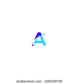 A letter with aeroplane vector logo design