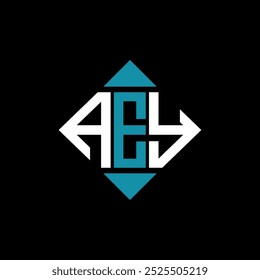 letter AEY square logo design vector illustration template. AEY rectangle diamond logo design.
